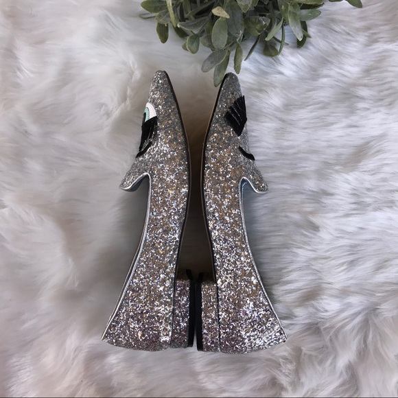 Metallic glittery pointy loafers - Picture 7 of 8